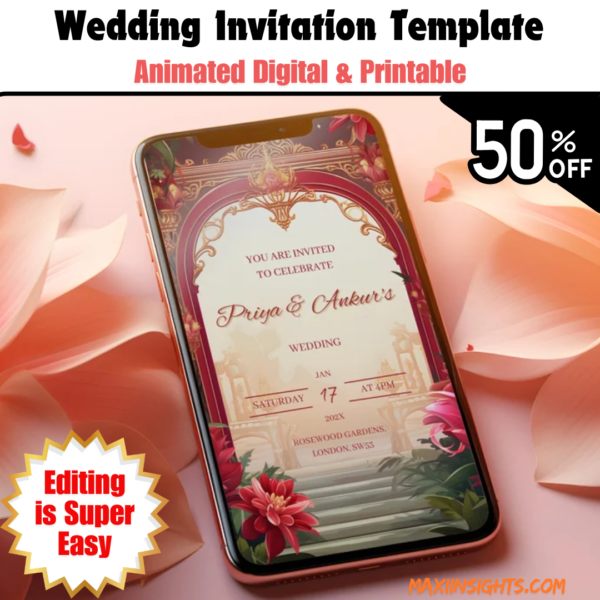 Wedding Invitation Animated Digital Template